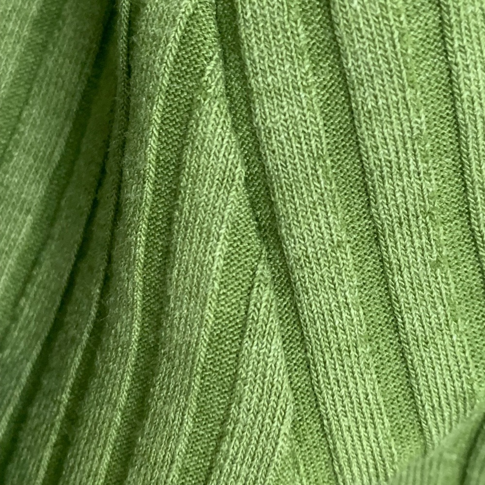 Green Ribbed Button-Front Women's Dress - Picture 4 of 4